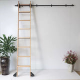 Sliding Ladder Kit Rolling Library Ladder Rail Track Heavy Duty Slide Rails, 100cm-600cm Rolling Ladders for Bookshelf Warehouse Bar Closet Set Mobile Ladder Hardware Kit (Without Ladder)