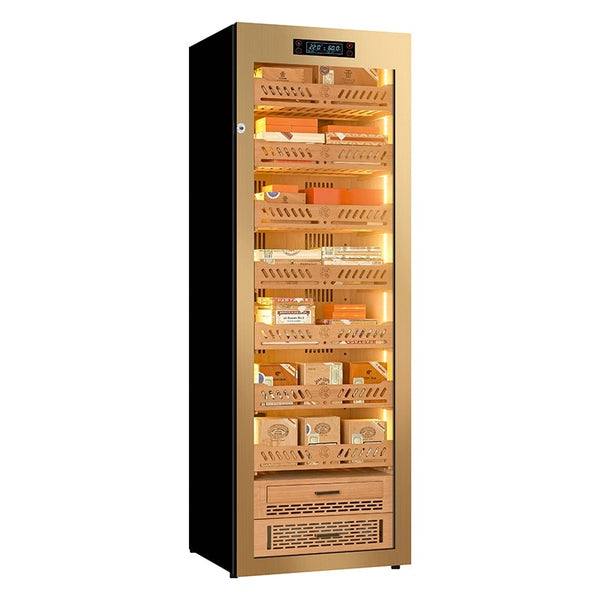448L Cigar Humidor With Spain Cedar Wood Drawer/Interior Wall,Intelligent Digital Display Temperature/Humidity /Touch Control, Professional Fridge Shipping /BY SEA