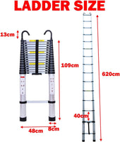 Loft Ladder with Hook 6.2M 20.3FT Aluminum Telesco