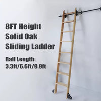 Sliding Ladder Kit Rolling Library Ladder Rail Track Heavy Duty Slide Rails, 100cm-600cm Rolling Ladders for Bookshelf Warehouse Bar Closet Set Mobile Ladder Hardware Kit (Without Ladder)