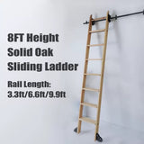 Sliding Ladder Kit Rolling Library Ladder Rail Track Heavy Duty Slide Rails, 100cm-600cm Rolling Ladders for Bookshelf Warehouse Bar Closet Set Mobile Ladder Hardware Kit (Without Ladder)