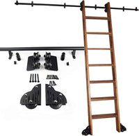 Sliding Ladder Kit Rolling Library Ladder Rail Track Heavy Duty Slide Rails, 100cm-600cm Rolling Ladders for Bookshelf Warehouse Bar Closet Set Mobile Ladder Hardware Kit (Without Ladder)