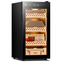 95L Electric Cigar Humidor Silent Constant Temperature Humidity 3 Tier Beech Wood Humidor Compressor Refrigeration （BY SHIP)