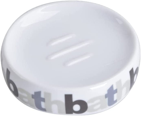 Decor Ceramic Round Soap Dish for Bathtub, Counter