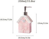 Ceramic Soap Dispenser Pink Refillable Liquid Loti