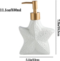 11.1oz/330ml Starfish/shell Shaped Soap Dispenser 