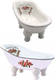 White Ceramic Clawfoot Bathtub Bath Soap Dish with
