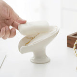 Ceramics Soap Holder, Leaf-Shape Bar Soap Holder,N