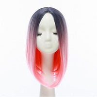 Full Short Bob Wigs For Women Ombre Pink Short Str