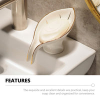 Ceramic Soap Dish with Self Draining Tray Bar Soap