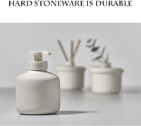 Stoneware Soap Dispenser,Off-white Dispenser With 