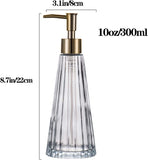 10oz/300ml Glass soap dispenser, three colors, dur