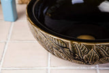 Ceramic Countertop Basin Peony painting bathroom c
