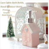 Ceramic Soap Dispenser Pink Refillable Liquid Loti