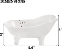 2-Pack Ceramic Soap Dish, Mini Bathtub Soap Holder