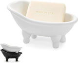 1piece 5.6" White Ceramic Mini Bathtub Soap Dish S