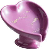 Ceramic Love Heart Shape Self Draining Soap Dish H
