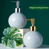 Ceramic Soap Dispenser Refillable Round Bottles Di