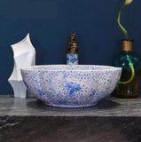 Ceramic Countertop Basin Blue and white porcelain 