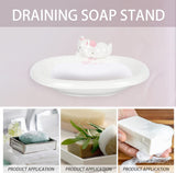 Ceramic Draining Soap Dish Holder: Cat Pattern Spo
