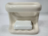 Beige Bone Almond Ceramic Shower Soap Dish Tray Ba