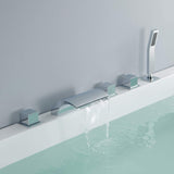 Roman Tub Filler Waterfall Tub Faucet Chrome Deck 