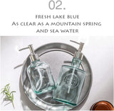 Thick Clear Glass Soap Dispenser-3 Pack,Lake Blue 