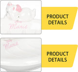 Ceramic Draining Soap Dish Holder: Cat Pattern Spo