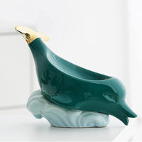 Modern Dolphin Clouds Soap Dish Tray,Ceramics Drai