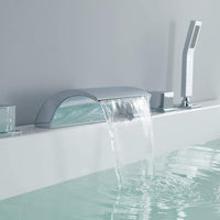 Roman Tub Filler Waterfall Tub Faucet Chrome Deck 