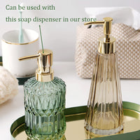 300ml/10.1oz Clear Glass Soap Dispenser With Rust 