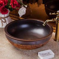Ceramic Countertop Basin Art handmade ceramic roun