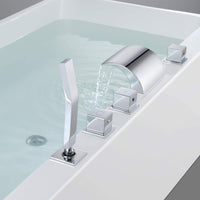 Roman Tub Filler Waterfall Tub Faucet Chrome Deck 