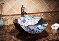 Ceramic Countertop Basin Round Vintage Style Ceram