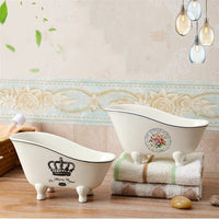 Ceramics White Soap Dish European Style Bathtub Sh
