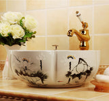 Ceramic Countertop Basin Handmade porcelain flower