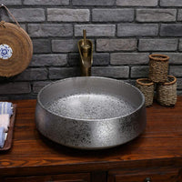 Ceramic Countertop Basin Gold and silver handmade 