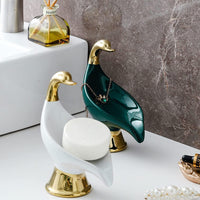 Light Luxury swan Soap Dish Tray,Ceramics Draining