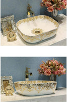 Ceramic Countertop Basin Art hand art wash basin c