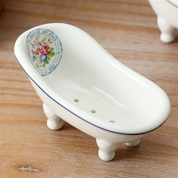 Ceramics White Soap Dish European Style Bathtub Sh