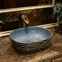Ceramic Countertop Basin Oval ceramic sink, above 