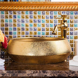 Ceramic Countertop Basin Golden bathroom ceramic c