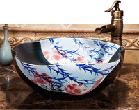 Ceramic Countertop Basin Round Vintage Style Ceram