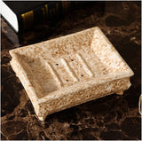 Soap Tray with Drain Marble Textured Ceramics Soap