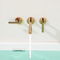 Solid Brass Bathroom Sink Faucet Wall Mount Roman 