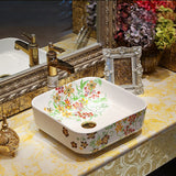 Ceramic Countertop Basin Ceramic Painting Art Bath