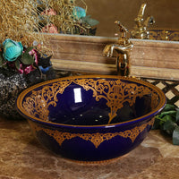 Ceramic Countertop Basin Vintage Style Ceramic Art