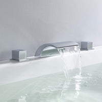 Roman Tub Faucet Waterfall Tub Filler Chrome Deck 
