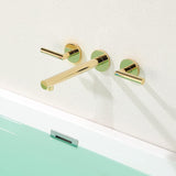 Solid Brass Bathroom Sink Faucet Wall Mount Roman 